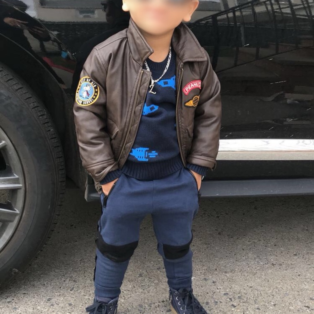 Toddler boys leather jacket